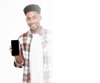 Person with phone and money
